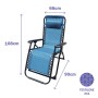 Marbueno Chaise Longue Pliable Acier Avec Coussin Jardin et Piscine 90X66X108 cm Gravité Zéro Bleu 10345 de Marbueno, Chaises...