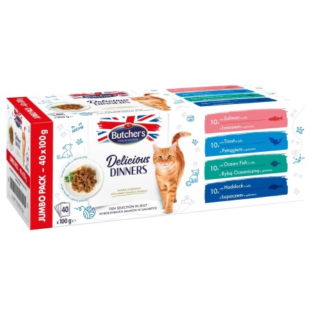 Cat food Butcher's Delicious Dinners Fish 40 x 100 g | Tienda24 Tienda24.eu