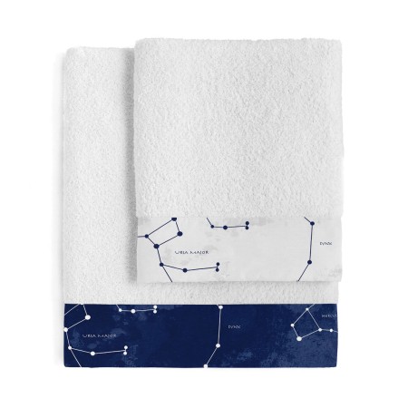 Towel set HappyFriday Blanc Cosmos Multicolour 2 Pieces by HappyFriday, Towels - Ref: D1610429, Price: 35,62 €, Discount: %