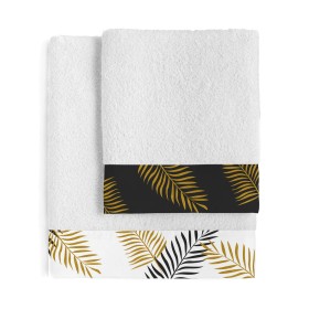 Towel set HappyFriday Blanc Foliage Multicolour 2 Pieces by HappyFriday, Towels - Ref: D1610430, Price: 35,62 €, Discount: %