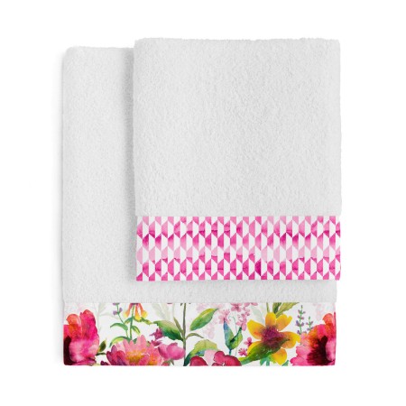 Towel set HappyFriday Cassia Multicolour 2 Pieces by HappyFriday, Towels - Ref: D1614555, Price: 35,62 €, Discount: %