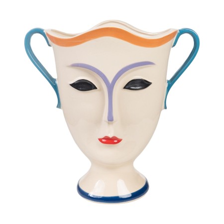 Buy Vase Romimex Multicolour Ceramic Face 34 x 36