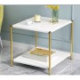 Mesa auxiliar Romimex Blanco Dorado Metal Madera MDF 40 x 43 x 40 cm de Romimex, Mesas - Ref: D1617369, Precio: 72,62 €, Desc...