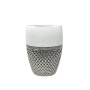 Buy Vase Romimex White Silver Ceramic 15 x 24 x 9