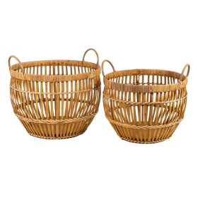 Set of Baskets Alexandra House Living 03817 White wicker Rattan Natural Fibre (3 Units) | Tienda24 - Global Online Shop Tienda24.eu