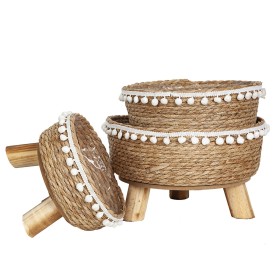 Set de pots de fleurs Romimex Naturel osier Pieds (3 Pièces) de Romimex, Cache-pots - Réf : D1620127, Prix : 71,78 €, Remise : %