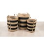 Conjunto de Cestos Romimex 843730000 Preto Natural Corda 3 Peças | Tienda24 - Global Online Shop Tienda24.eu