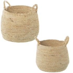 Conjunto de Cestos Alexandra House Living 03818 Branco vime Rotim Fibra natural (3 Unidades) | Tienda24 - Global Online Shop Tienda24.eu