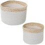 Juego de Cestos Alexandra House Living 03778 Blanco Mimbre Ratán Fibra natural (2 Unidades) | Tienda24 - Global Online Shop Tienda24.eu