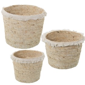 Conjunto de Cestos Alexandra House Living 03782 Castanho vime Rotim Fibra natural (3 Unidades) | Tienda24 - Global Online Shop Tienda24.eu