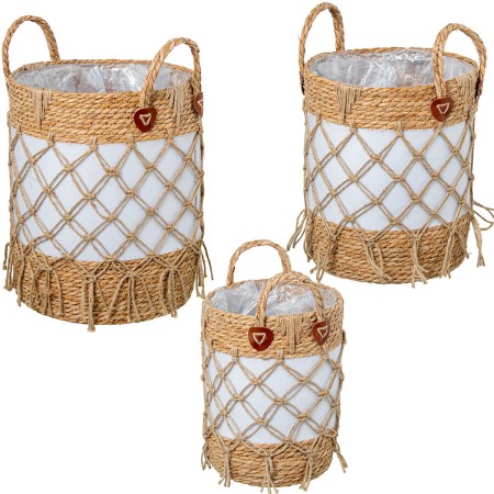 Korbsatz Alexandra House Living 03792 Weiß korb Rattan Naturfaser (3 Stück) | Tienda24 - Global Online Shop Tienda24.eu