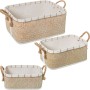 Set of Baskets Alexandra House Living 03826 White Brown wicker Rattan Natural Fibre (3 Units) | Tienda24 - Global Online Shop Tienda24.eu