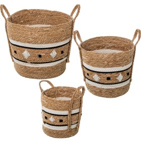 Set of Baskets Alexandra House Living 03854 White Wood Paper (3 Units) | Tienda24 - Global Online Shop Tienda24.eu