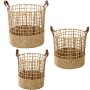 Set di Cesti Alexandra House Living 03848 Marrone Legno vimini Rattan Ecopelle (3 Unità) | Tienda24 - Global Online Shop Tienda24.eu