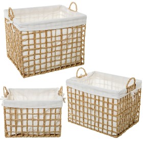 Korbsatz Alexandra House Living 03817 Weiß korb Rattan Naturfaser (3 Stück) | Tienda24 - Global Online Shop Tienda24.eu