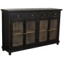 Credenza Alexandra House Living Nero Legno Vetro 40 x 100 x 160 cm di Alexandra House Living, Credenze e buffet - Rif: D16326...