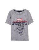 Camisola de Manga Curta Spider-Man Cinzento Infantil | Tienda24 Tienda24.eu