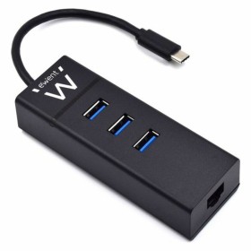 3-Port USB Hub Ewent EW1141 Black USB 3.1 by Ewent, Network hubs - Ref: M0320913, Price: 38,67 €, Discount: %