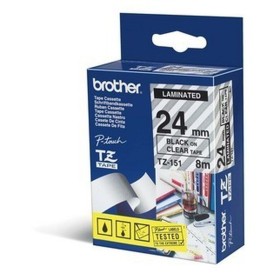 Laminated Tape for Labelling Machines Brother TZE-151 Black/Transparent 12 mm 24 mm x 8 m by Brother, Adhesive labels and sti...