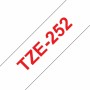 Laminated Tape for Labelling Machines Brother TZE252 Rojo/Blanco 24 mm | Tienda24 - Global Online Shop Tienda24.eu