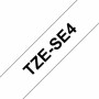 Laminated Tape for Labelling Machines Brother TZE-SE4 Black/White 18mm Security tape by Brother, Adhesive labels and stickers...