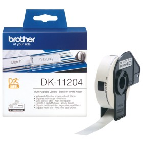 Etiquettes pour Imprimante Multiusage Brother DK11204 Blanc Papier de Brother, Étiquettes adhésives et autocollants - Réf : M...