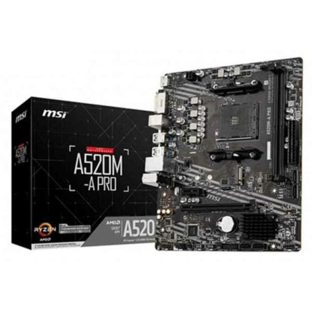 Motherboard MSI 7C96-001R mATX DDR4 AM4 AMD® A520 AMD AMD AM4 by MSI, Base plates - Ref: S0228591, Price: 64,32 €, Discount: %