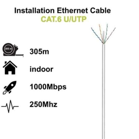 Cavo di Rete Rigido UTP Categoria 6 Ewent (305 m) di Ewent, Cavi Ethernet - Rif: S0230447, Prezzo: 78,17 €, Sconto: %