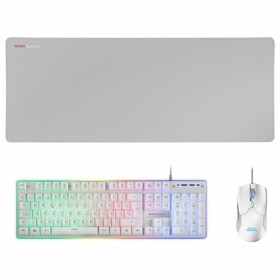 Tastiera e Mouse Mars Gaming MCPXWES Bianco Qwerty in Spagnolo QWERTY LED RGB di Mars Gaming, Set tastiera e Mouse - Rif: S02...