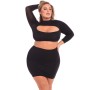 Conjunto de Lencería Pink Lipstick Negro (3XL/4XL) | Tienda24 Tienda24.eu