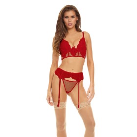 Set di Lingerie Bombshell Boudoir Rosso (M)