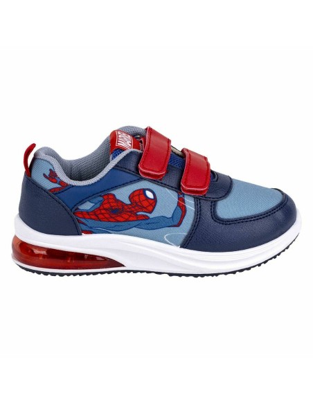 Sapatilhas Desportivas com LED Spider-Man Velcro Azul | Tienda24 Tienda24.eu