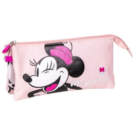 Dreifaches Mehrzweck-Etui Minnie Mouse 22,5 x 2 x 11,5 cm Rosa von Minnie Mouse, Federmäppchen - Ref: S0736705, Preis: 7,60 €...