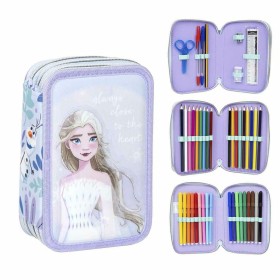 Plumier Triple Frozen Lila 12,5 x 6,5 x 19,5 cm de Frozen, Estuches - Ref: S0740083, Precio: 16,86 €, Descuento: %