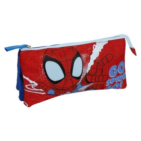 Trousse Fourre-Tout Triple Spidey Rouge 22 x 12 x 2 cm de Spidey, Trousses - Réf : S0740181, Prix : 7,60 €, Remise : %