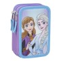 Pochette à crayons triple Frozen Bleu clair 12,5 x 6,5 x 19,5 cm de Frozen, Trousses - Réf : S0740419, Prix : 15,62 €, Remise...