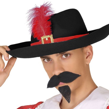 Hat Male Musketeer Black by BigBuy Carnival, Sets & Kits - Ref: S1121222, Price: 3,65 €, Discount: %