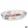 Oven Dish Quttin Transparent Glass Oval 4,5 L 39,6 x 27,35 x 6,6 (4 Units) by Quttin, Roasting Pans - Ref: S2226857, Price: 3...