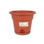 Flower Pot with Dish Dem Greentime Brown ø 22 x 18 cm (12 Units) | Tienda24 - Global Online Shop Tienda24.eu