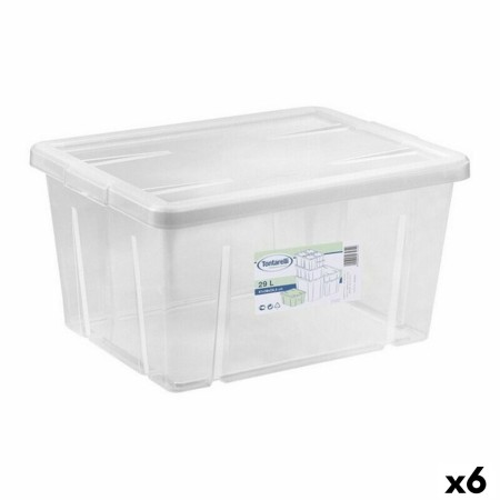 Storage Box with Lid Tontarelli Linea box 29 L 47 x 36 x 24,5 cm (6 Units) by Tontarelli, Lidded Storage Bins - Ref: S2228182...