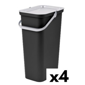 Caixote de Lixo para Reciclagem Preto/Cinzento | Tienda24 - Global Online Shop Tienda24.eu