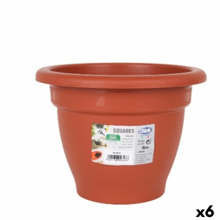 Plant pot Dem Squares Circular Brown 20 x 20 x 15 cm (6 Units) | Tienda24 - Global Online Shop Tienda24.eu