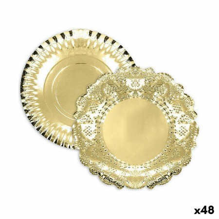 Snack tray Algon Golden Circular 35 x 35 x 2 cm (48 Units) by Algon, Plates and dishes - Ref: S2229309, Price: 35,20 €, Disco...