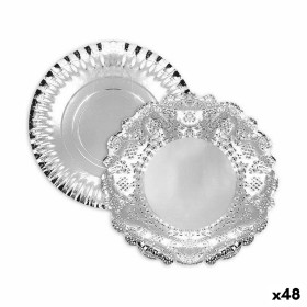 Snack tray Algon Silver Circular 35 x 35 x 2 cm (48 Units) by Algon, Plates and dishes - Ref: S2229313, Price: 35,20 €, Disco...