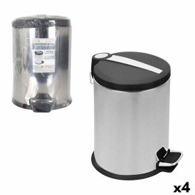 Papierkorb mit Pedal Andrea House Weiß Mattierend Metall Bambus 3 L (Ø 17 x 26 cm) | Tienda24 - Global Online Shop Tienda24.eu