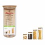 Tarro Quttin Bamboo Vidrio de Borosilicato Silicona 1,25 L 10,2 x 22,8 cm (12 Unidades) (9,5 x 21 cm) de Quttin, Almacenamien...