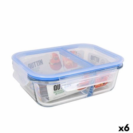 Lunchbox hermetisch Quttin 2 Fächer rechteckig 1 L (6 Stück) von Quttin, Lagerung von Lebensmitteln - Ref: S2231752, Preis: 3...