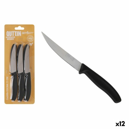 Ensemble de couteaux à viande Quttin Noir Argenté 6 Pièces (12 Unités) | Tienda24 - Global Online Shop Tienda24.eu