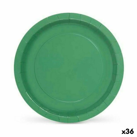 Plate set Algon Disposable Cardboard Green 10 Pieces 20 x 20 x 1,5 cm (36 Units) by Algon, Turntables - Ref: S2232735, Price:...