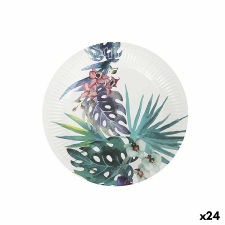 Plate set Algon Disposable Cardboard Tropical 10 Pieces 20 cm (24 Units) by Algon, Turntables - Ref: S2233508, Price: 17,65 €...